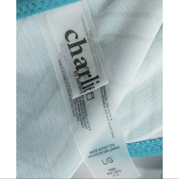 Charlie by Matthew Zink MZ Jerry Halter Bandeau Bikini 2pc Set Turquoise Sz L - Picture 7 of 9